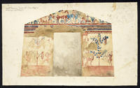 Corneto Tarquinia, Tomba N. 1, Caccia e pesca, 1a stanza, parete di fondo
