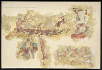Corneto Tarquinia, Tomba N. 1, Caccia e pesca, dettagli parete sinistra 2a camera