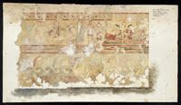 Corneto Tarquinia, Tomba N. 6, Del Letto funebre, parete sinistra entrando