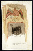 Corneto Tarquinia, Tomba 11, Degli Scudi, parete di fondo