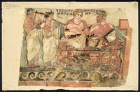Corneto Tarquinia, Tomba 11, Degli Scudi, parete